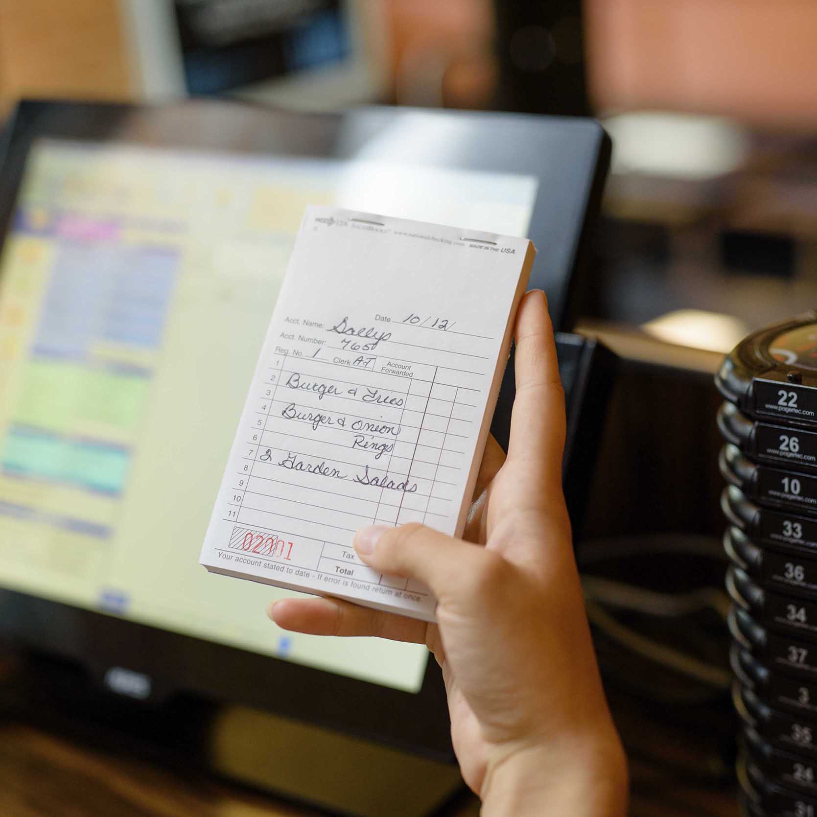 A1Paper - 5.75" x 3.5" 2 Part White Carbonless Salesbook Guest Checks, 50x100/Cs - DIRCT12A