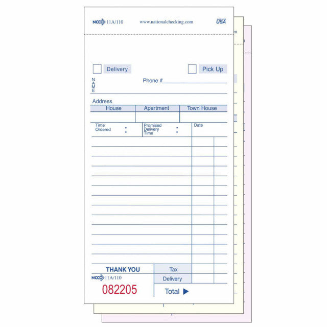 A1Paper - 3.5" x 6.75" 3 Part White Carbonless Guest Checks, 2500/Cs - MP-110SW