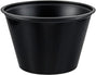 Dart Container - 4 Oz Solo Souffles Black Plastic Portion Cups, 250/Cs - P400BLK