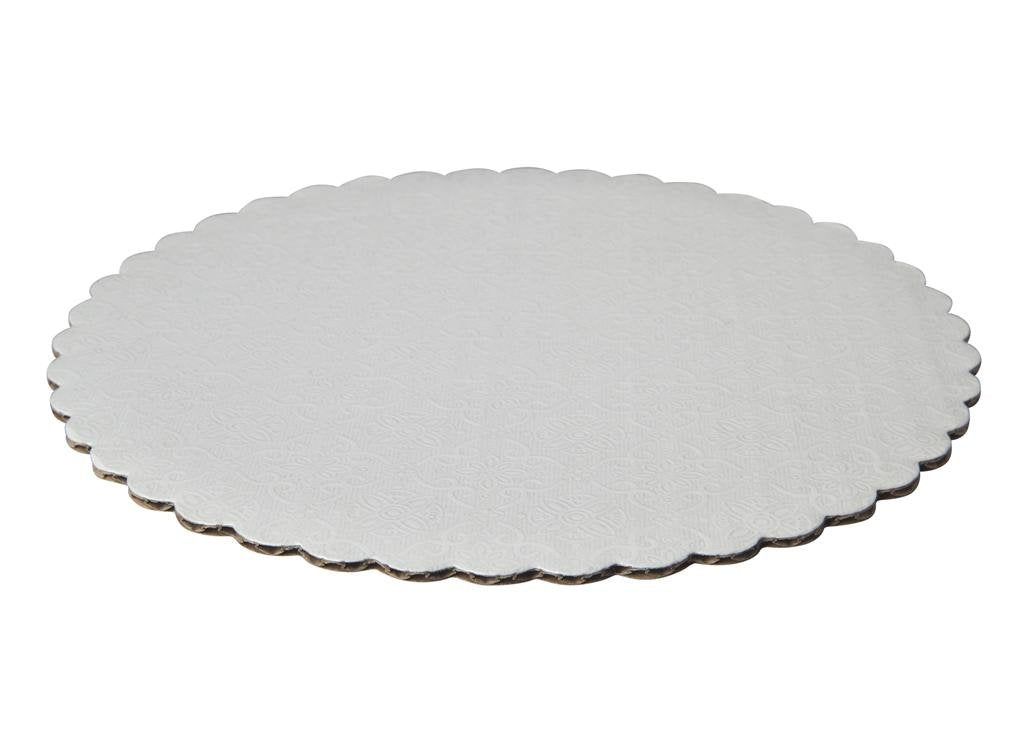 New Method Packaging - 14" Corrugated Silver Laminated Circle, 50/Case - CCS14