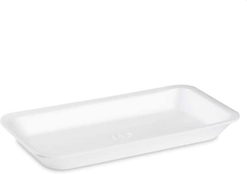 Dyne-A-Pak Inc. - 10.75" x 5.875" x 1.19" 10D/10P White Foam Meat Trays,400/cs - 201010PW00