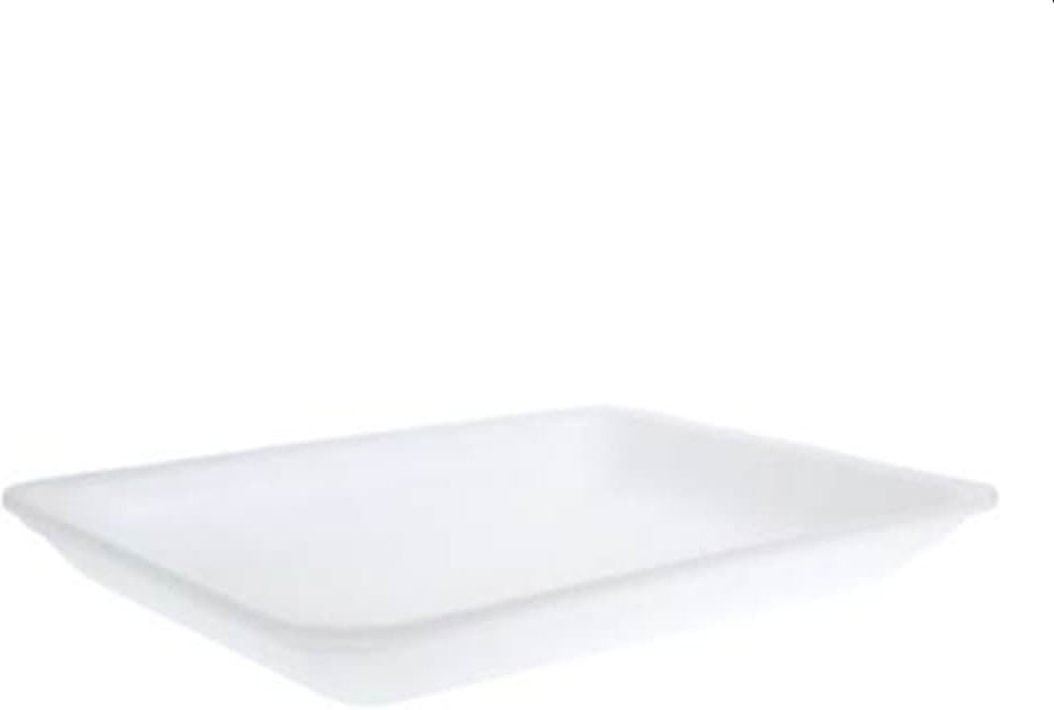 Dyne-A-Pak Inc. - 10.5" x 8.5" x 1.375" 8PP White Foam Meat Trays, 400/Cs - 20108PPW00