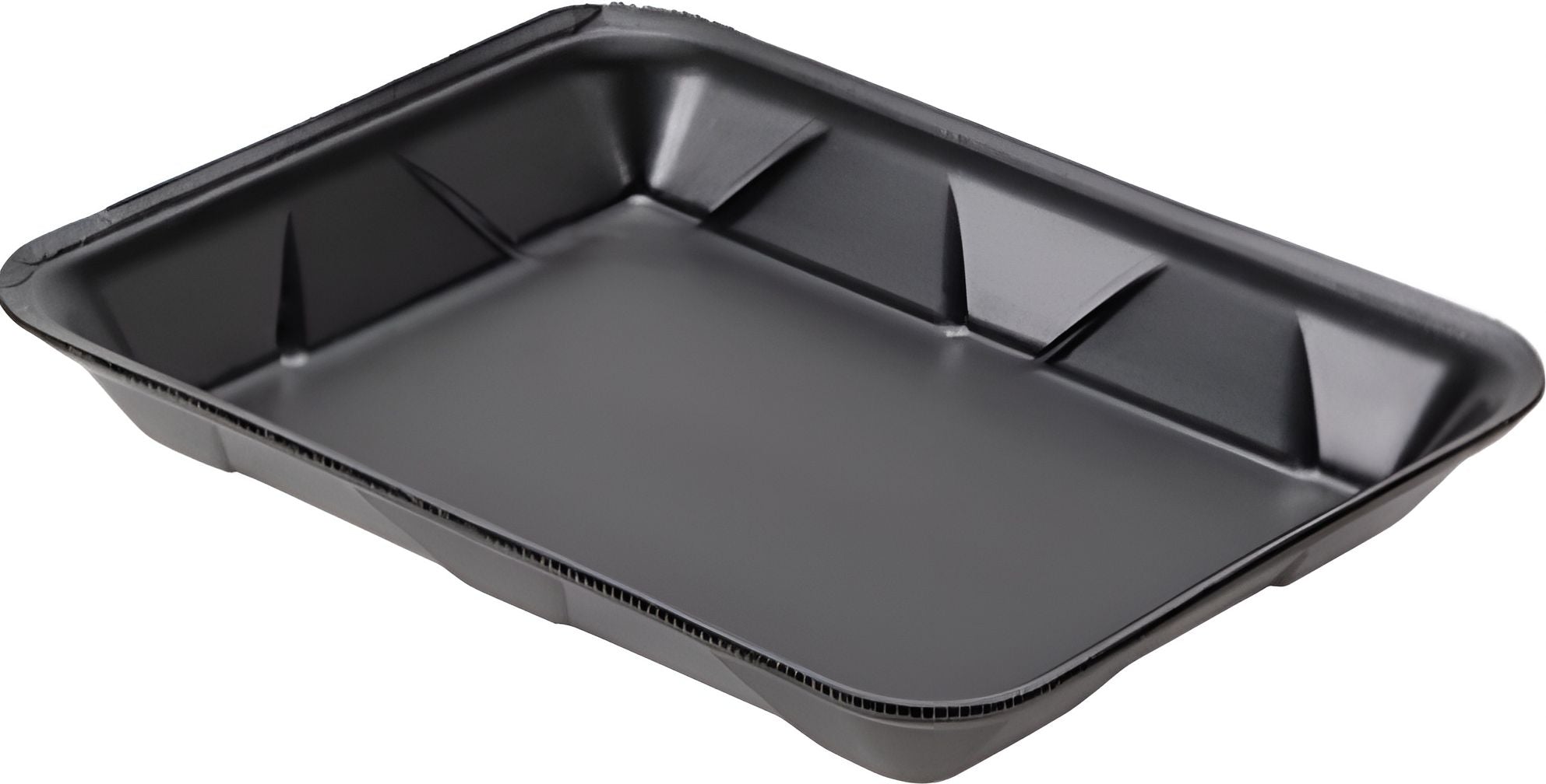 Dyne-A-Pak Inc. - 9.125" x 7.125" x 1.25" 4D Black Foam Meat Trays, 500/Cs - 201004DN00