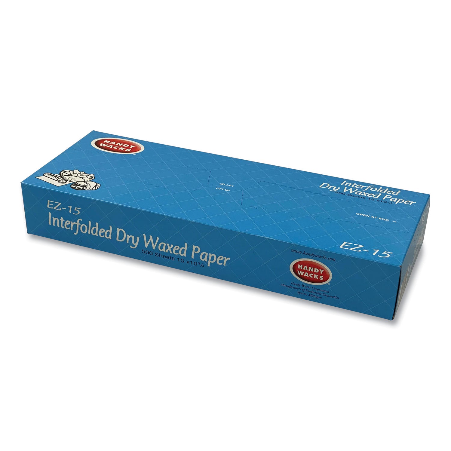 Handy Wacks - 15" x 10.75" Paper Waxed Deli Sheets, 500/Box - EZ15