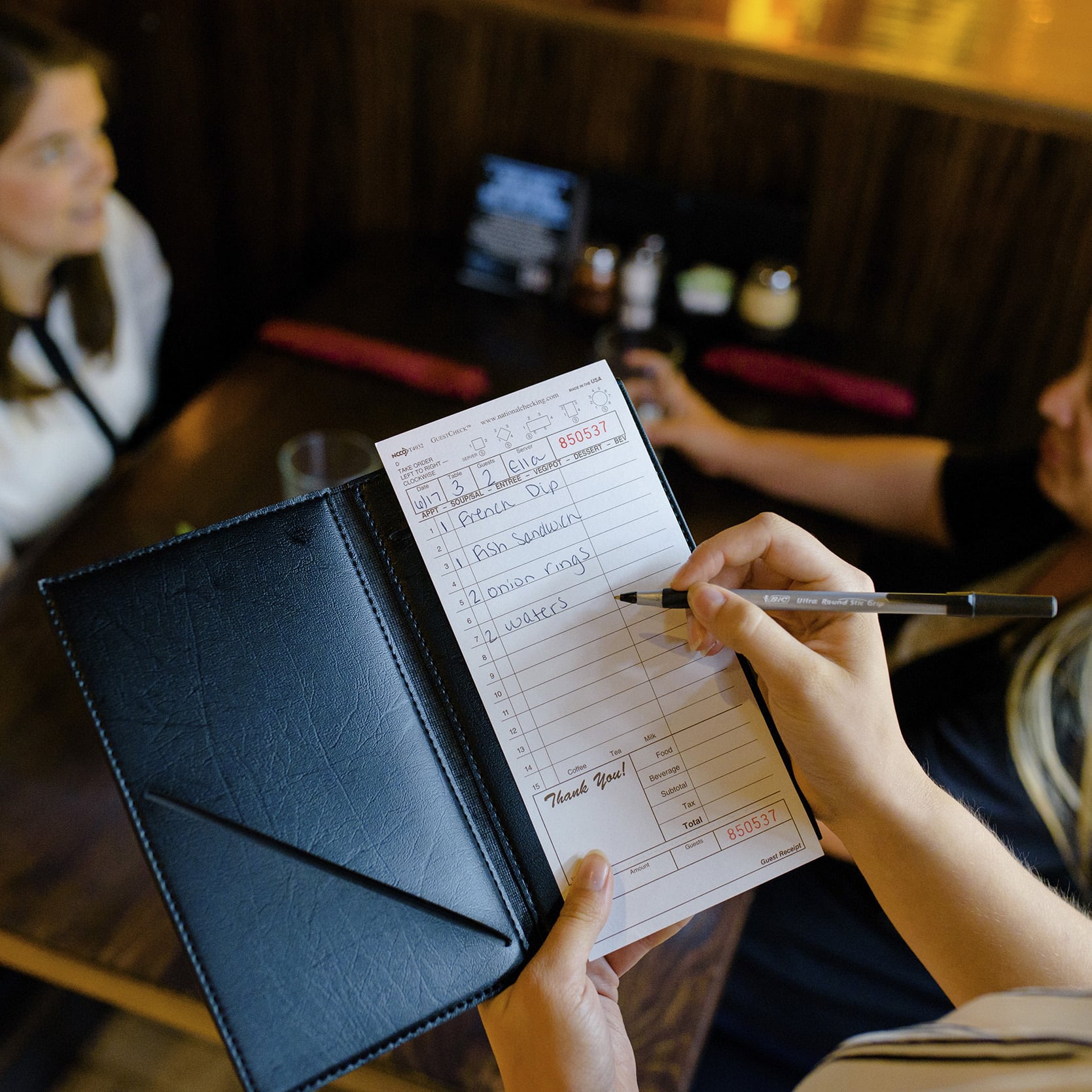 A1Paper - 4.2" x 9" 1 Part Tan Carbonless Board Guest Checks, 8x250/Cs - DIRT4932