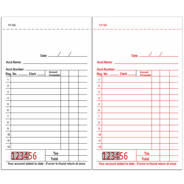 A1Paper - 5.75" x 3.5" 2 Part White Carbonless Salesbook Guest Checks, 50x100/Cs - DIRCT12A